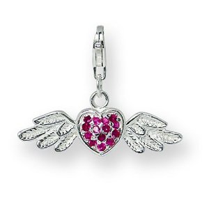 Herz-Charm-Anhänger mit Engelsflügeln Geschenkidee für Sie: Herz mit Engelsflügeln