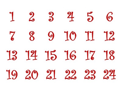 Adventskalenderzahlen-Aufkleber
