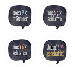 Zahlenaufkleber für einen selbstgemachten Adventskalender "noch x-mal schlafen"