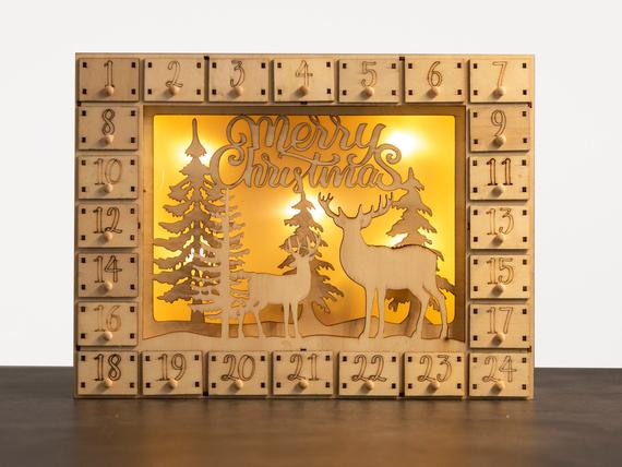Holz-Adventskalender zum Befüllen