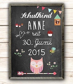 Geschenke zur Einschulung: Schulkind Poster mit Namen