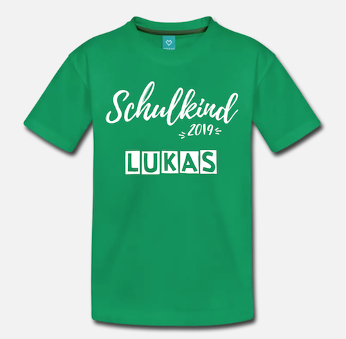 Beispiel Schulkind 2019 Shirt mit Namen