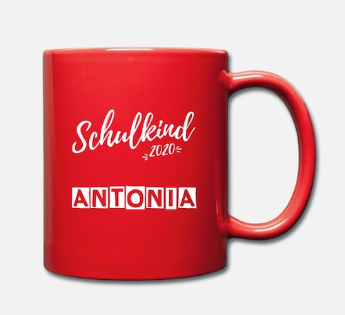 Personalisierte Tasse zur Einschulung