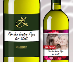 Geschenk für Papa: Wein mit personalisiertem Etikett
