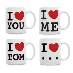 Valentinsgeschenke ohne Schokolade: I love Tasse