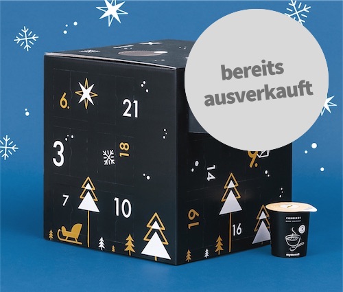 Origineller Noat's Adventskalender gefüllt mit 24x Bio-Porridge von mymuesli - 24 x Haferflocken statt Schokolade