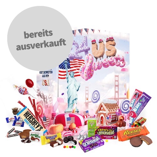 US Sweets Weihnachtskalender gefüllt mit amerikanischen Süßigkeiten