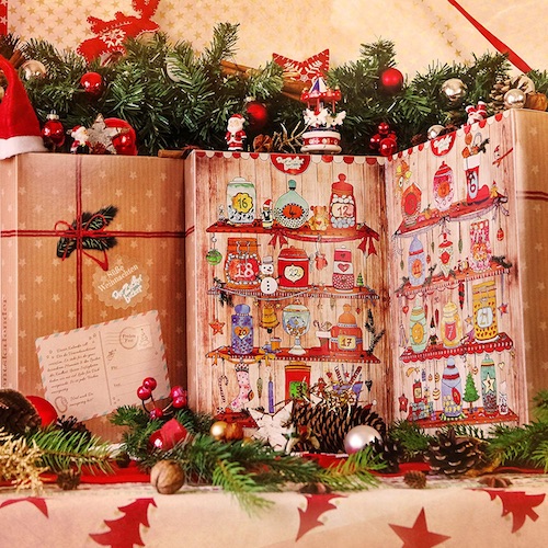 Zauberhafter Adventskalender gefüllt mit Süßigkeiten von früher