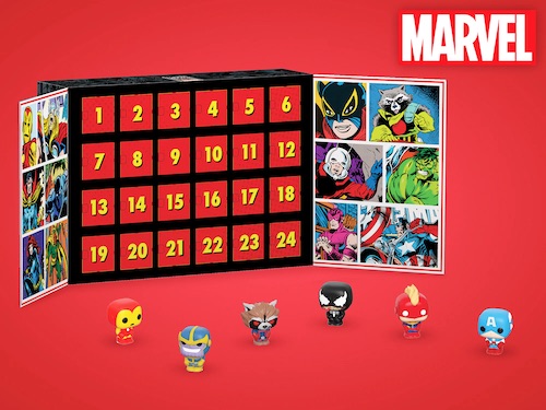 Marvel Adventskalender mit kleinen Vinylfiguren zum Aufstellen
