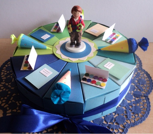 Geldgeschenk zur Einschulung: Geschenktorte