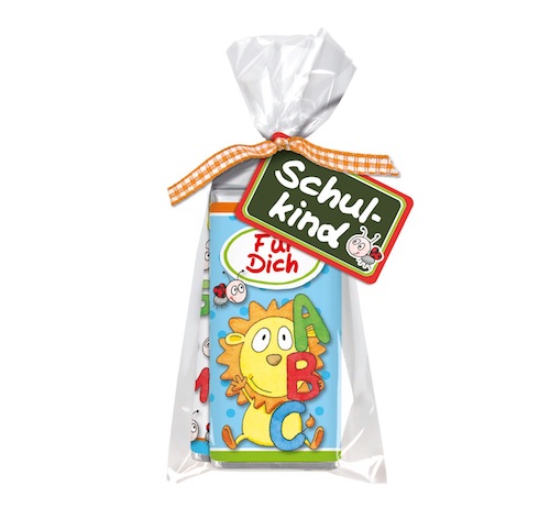 Schokolade zur Einschulung mit Geldgeschenk