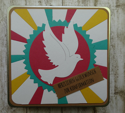 Geldgeschenk zur Konfirmation: Geschenkdose mit Friedenstaube