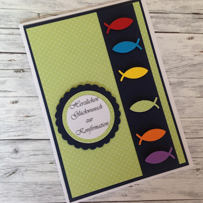 Glückwunschkarte zur Konfirmation mit Fisch-Motiv