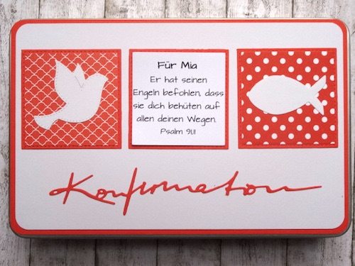 Geschenkdose als Verpackung für ein Geldgeschenk zur Konfirmation