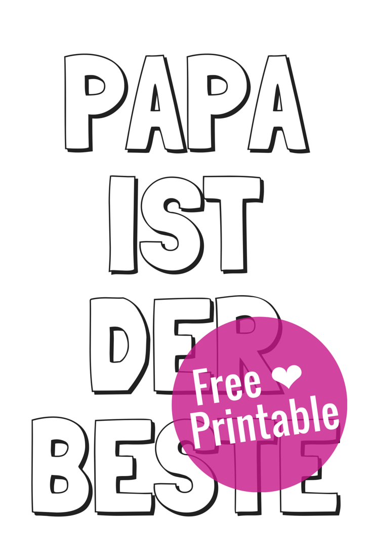 Free Printable: Gratis Malvorlage zum Vatertag zum Ausmalen