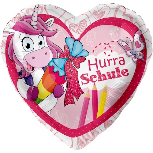 Herzförmiger Helium-Ballon mit Einhorn