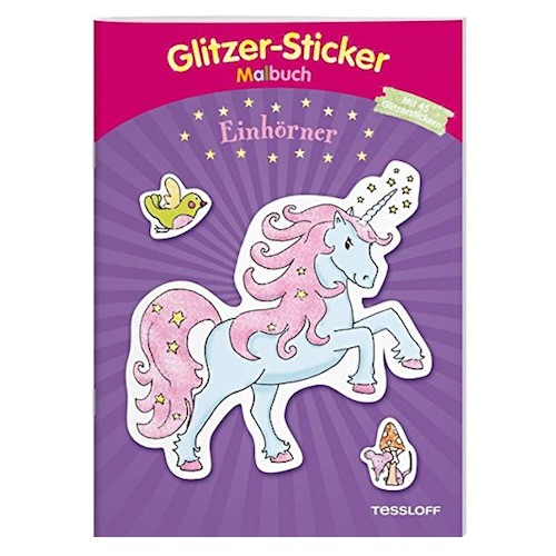 Glitzer-Sticker-Malbuch für kleine Einhorn-Fans