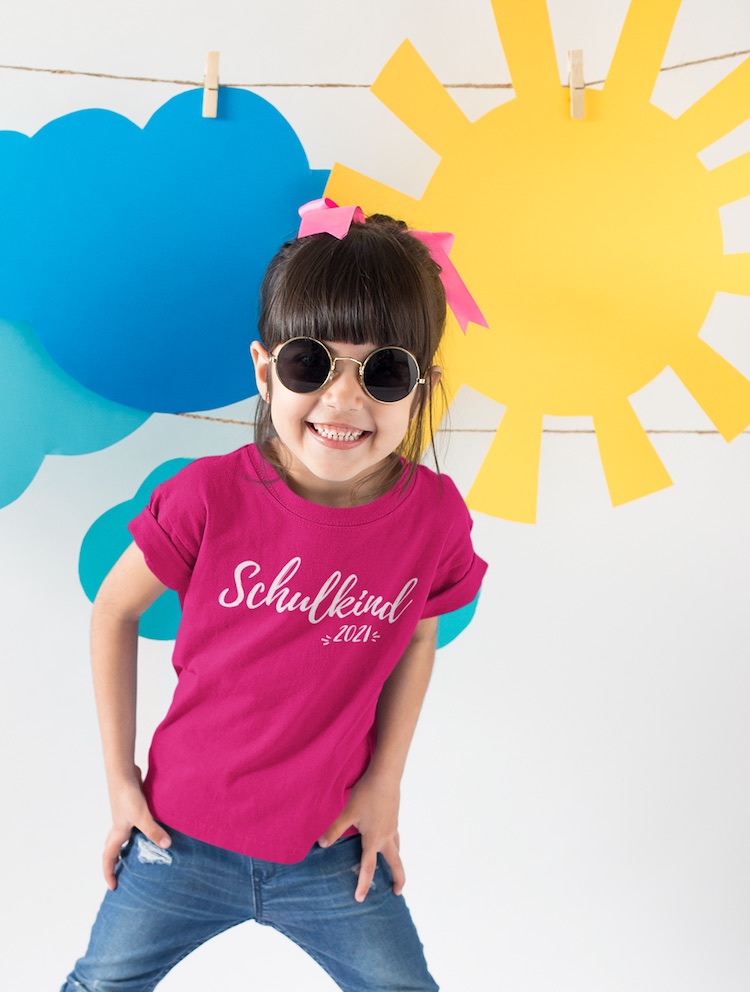 T-Shirt zur Einschulung mit Aufdruck Schulkind 2021