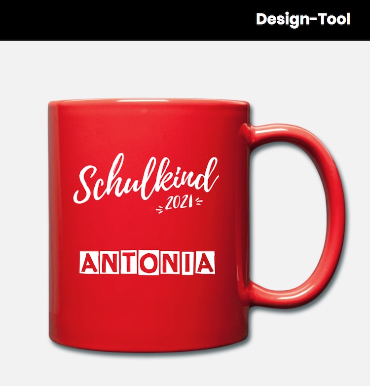 Personalisierte Tasse zur Einschulung
