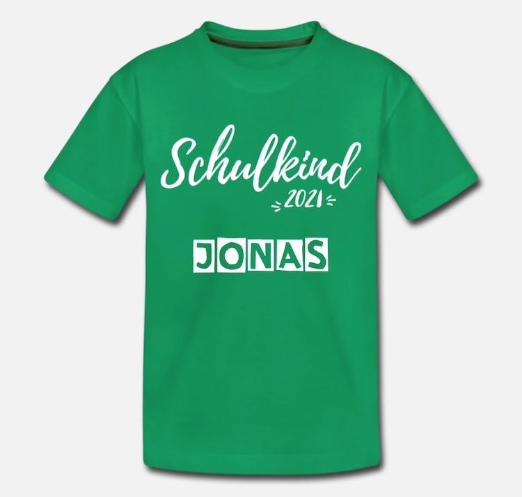 Beispiel Schulkind 2021 Shirt mit Namen