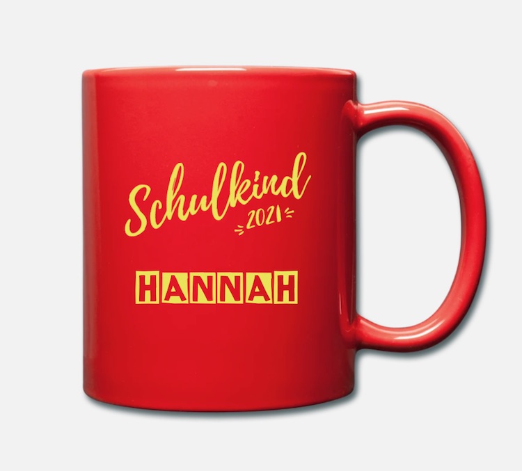 Personalisierte Tasse zur Einschulung