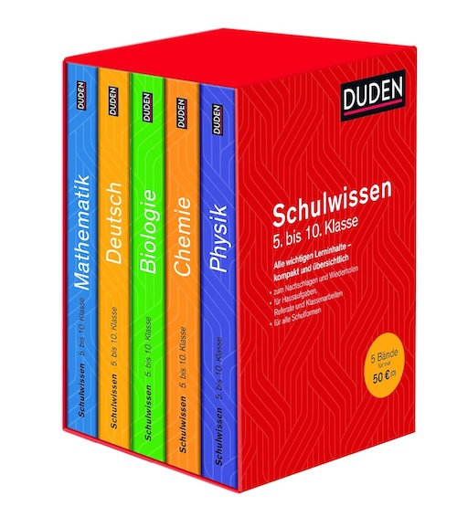 Beispiel für eine Geschenkidee zum Start in der 5. Klasse: Schulwisssen-Sammlung von DUDEN
